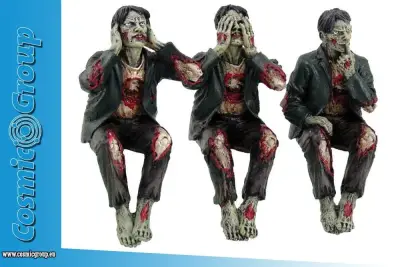 Figurine see no hear speak evil zombies